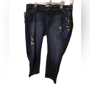 NWT Slink Curvy Women’s Denim Embroidered Plus Size Jeans